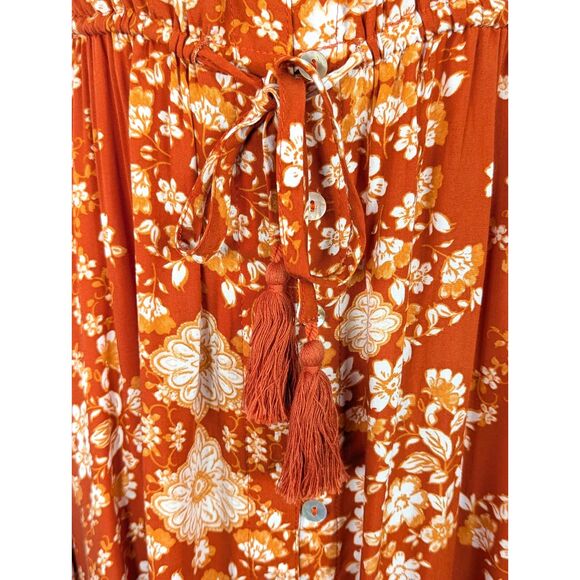 ABEL THE LABEL Boho Floral Cottage Hippie Forest Fairy Maxi Dress Size XS NWT - Picture 4 of 10